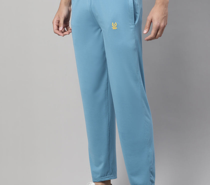 Vimal Jonney Blue Regular fit Cotton Trackpant for Men