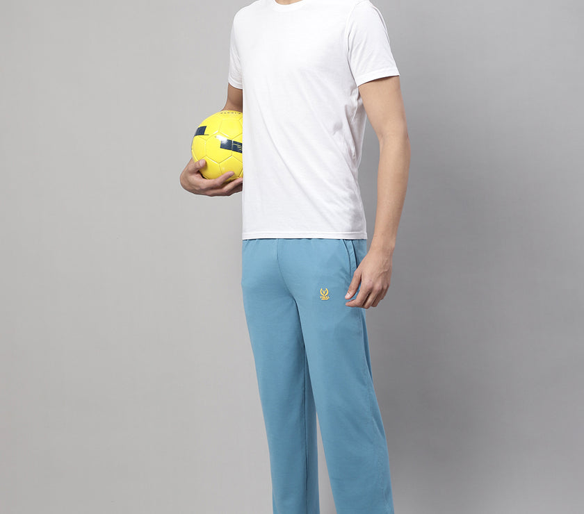 Vimal Jonney Blue Regular fit Cotton Trackpant for Men