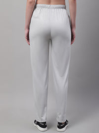 Vimal Jonney Light Grey Regular fit Cotton Trackpant for Women(Zip of 1 Side Pocket)