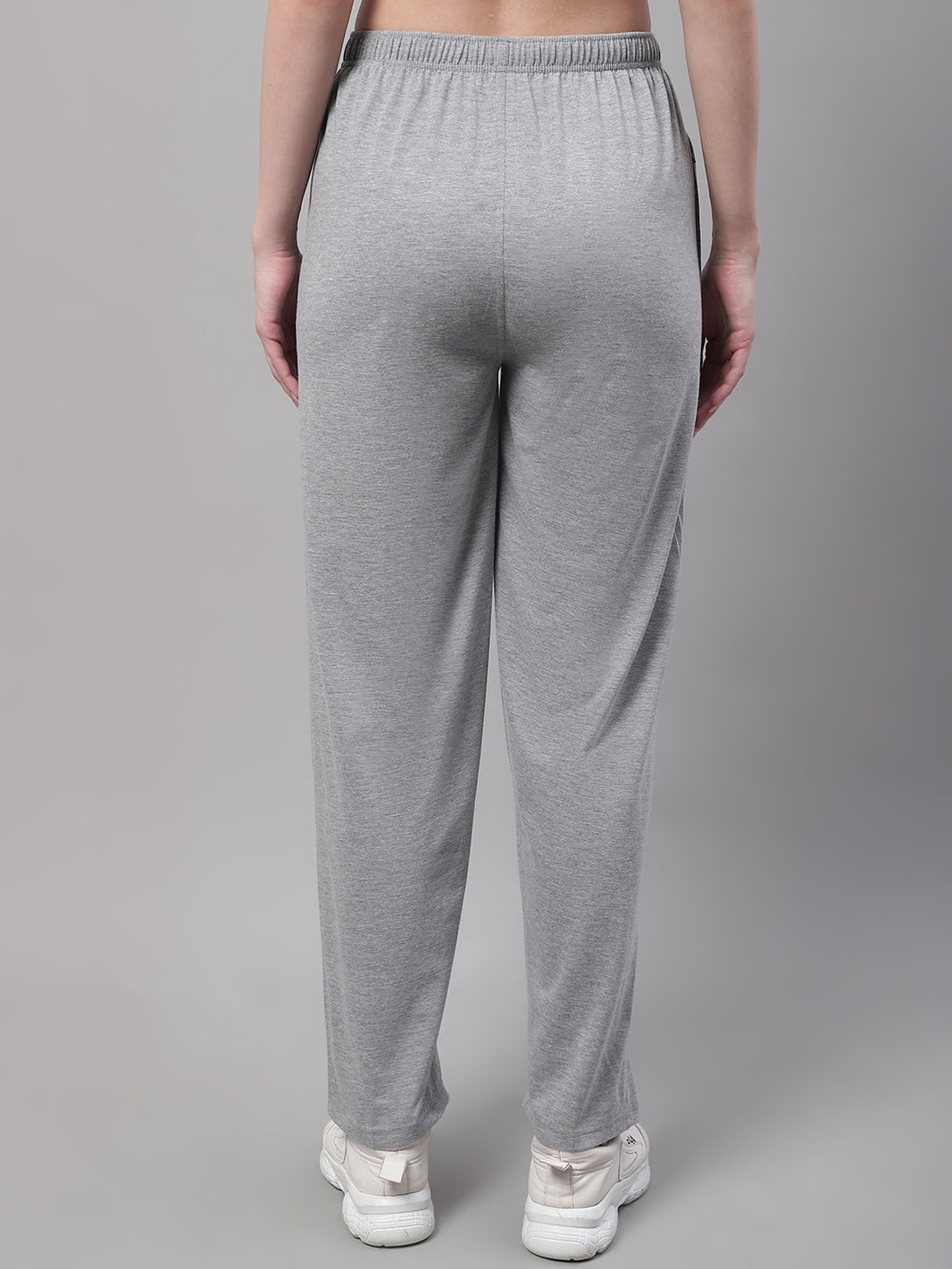 Vimal Jonney Grey Melange Regular fit Cotton Trackpant for Women(Zip On 1 Side Pocket)