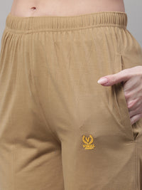 Vimal Jonney Mud Regular fit Cotton Trackpant for Women(Zip On 1 Side Pocket)