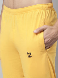 Vimal Jonney Yellow Regular fit Cotton Trackpant for Men