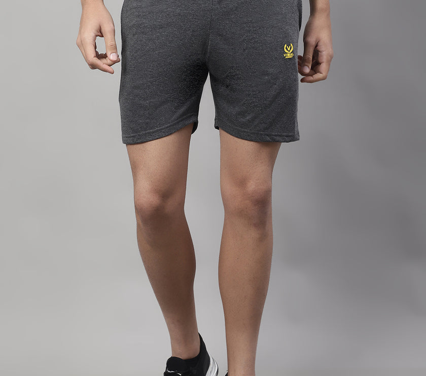 Vimal Jonney Anthracite Regular fit Cotton Shorts for Men