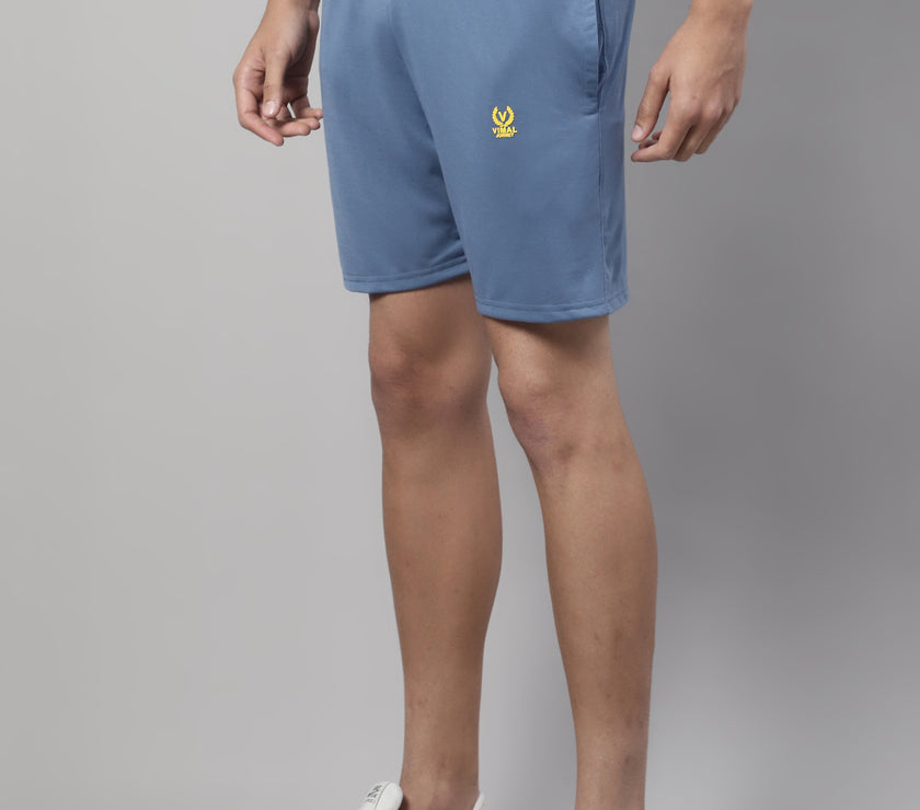 Vimal Jonney Dark Grey Regular fit Cotton Shorts for Men