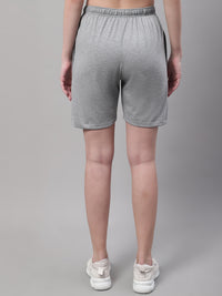 Vimal Jonney Grey Melange Regular fit Cotton Shorts for Women