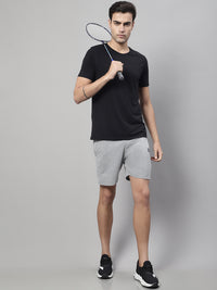 Vimal Jonney Grey Melange Regular fit Cotton Shorts for Men