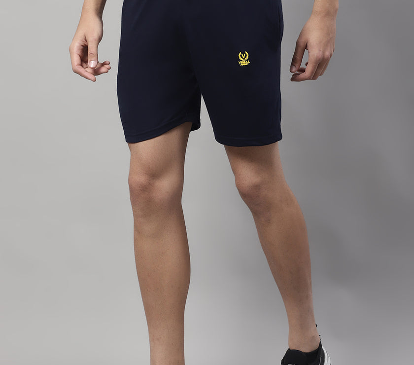 Vimal Jonney Navy Blue Regular fit Cotton Shorts for Men