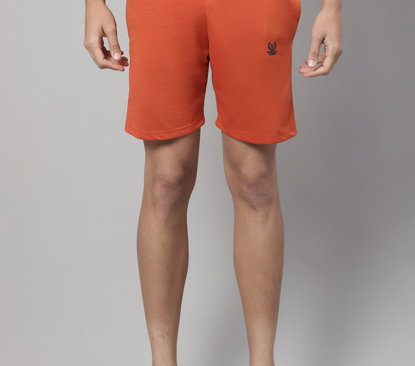 Vimal Jonney Rust Regular fit Cotton Shorts for Men