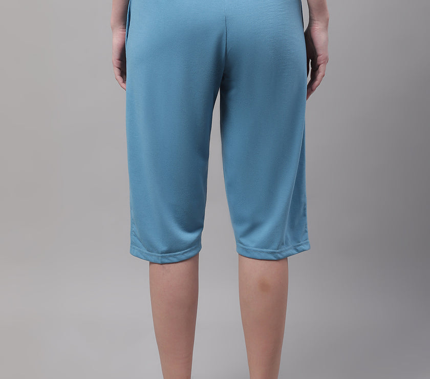 Vimal Jonney Blue Regular fit Cotton Capri for Women