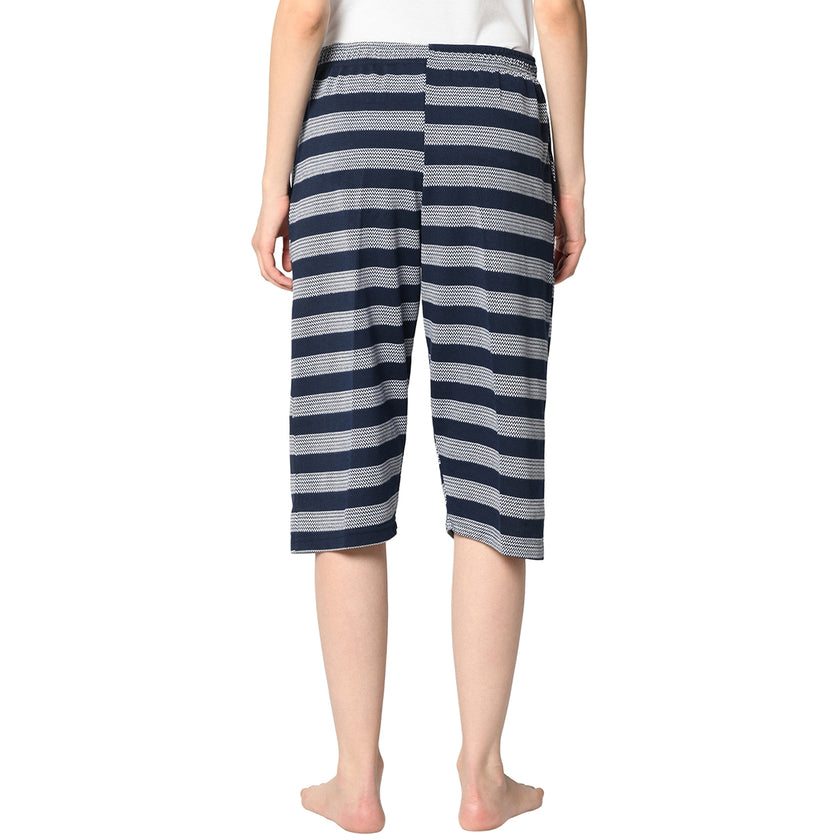 Vimal Jonney Blue 3/4th Capri For Women's