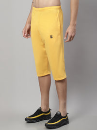Vimal Jonney Yellow Regular fit Cotton Capri for Men