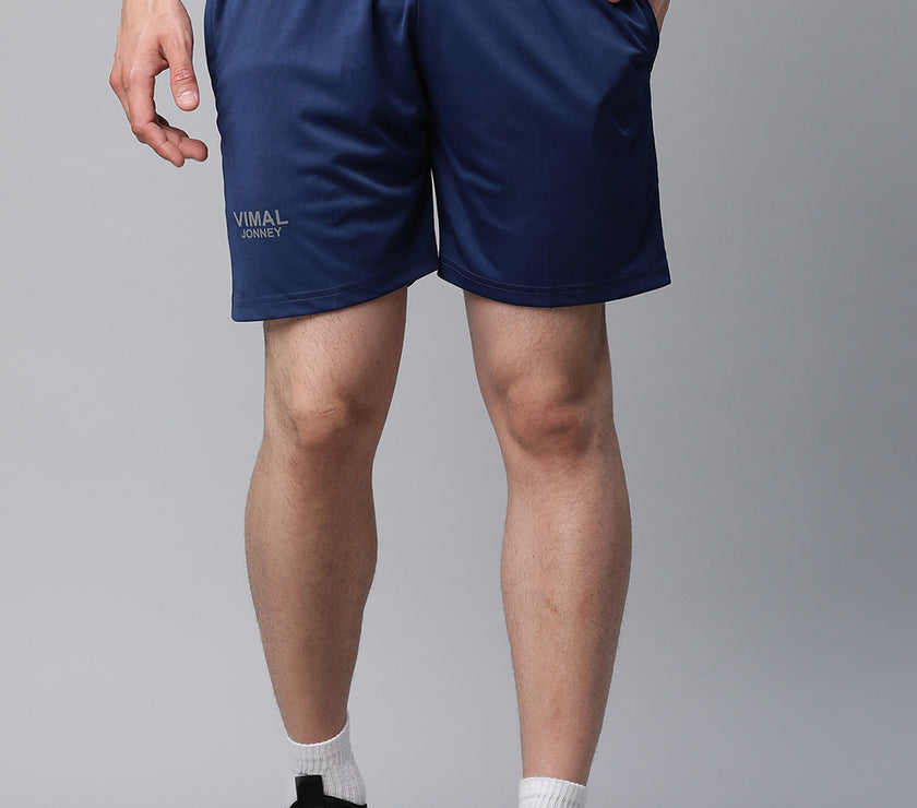 Vimal Jonney Dryfit Solid Blue Shorts for Men