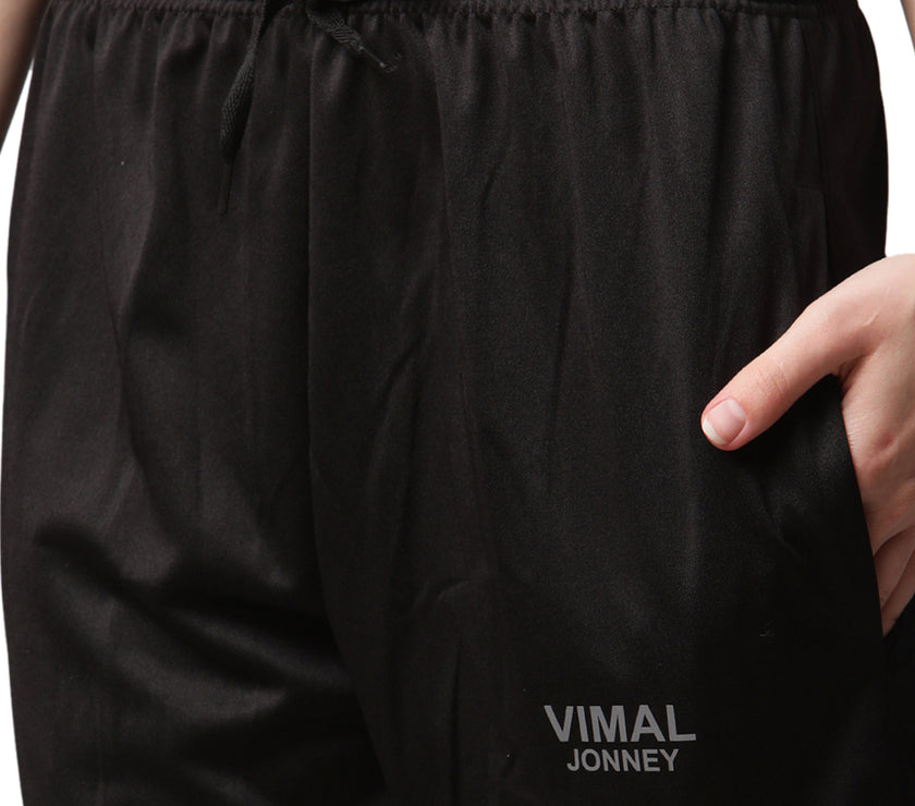 Vimal Jonney Dryfit Solid Black Capri for Women