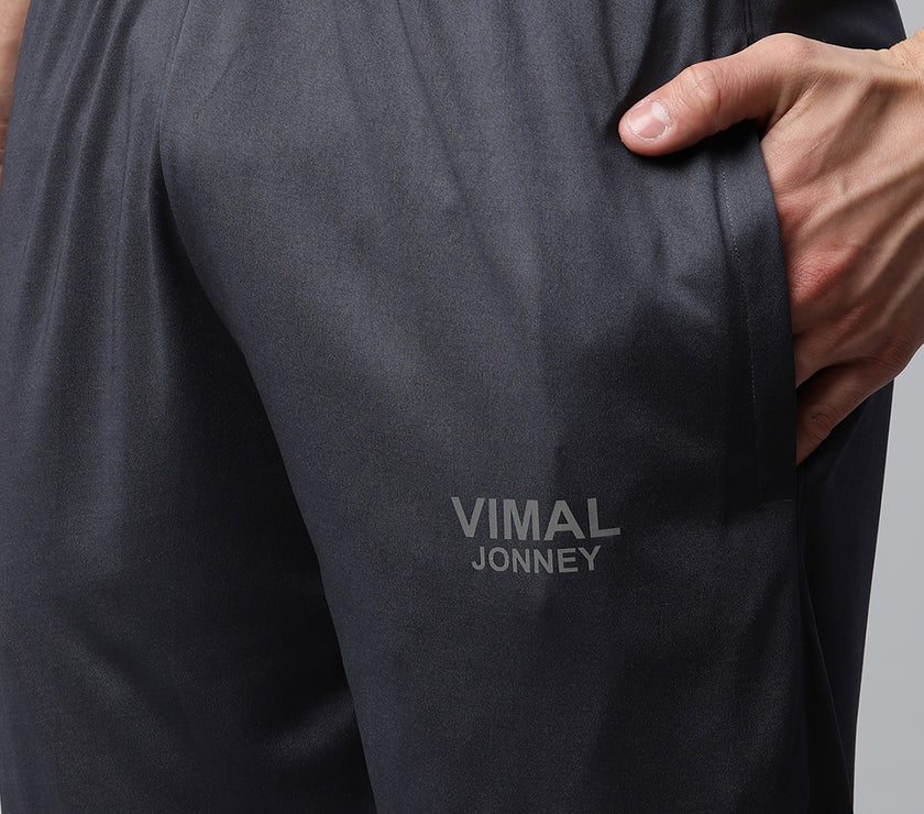Vimal Jonney Dryfit Solid Grey 3/4th Capri for Men