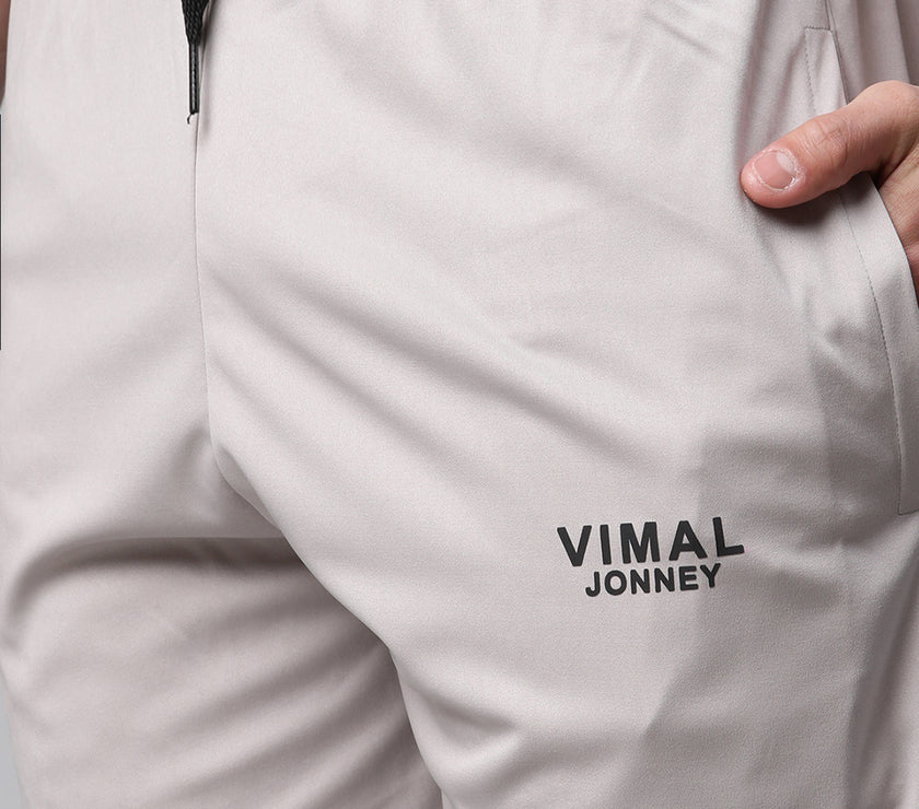 Vimal Jonney Dryfit Solid Light Grey 3/4th Capri for Men