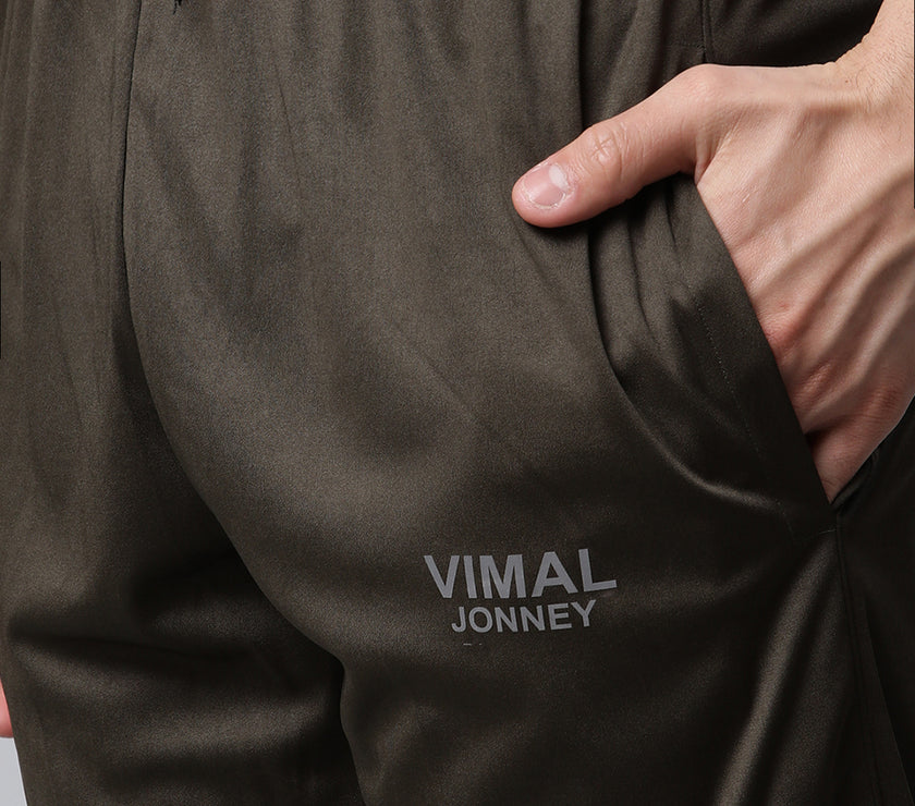 Vimal Jonney Dryfit Solid Olive 3/4th Capri for Men
