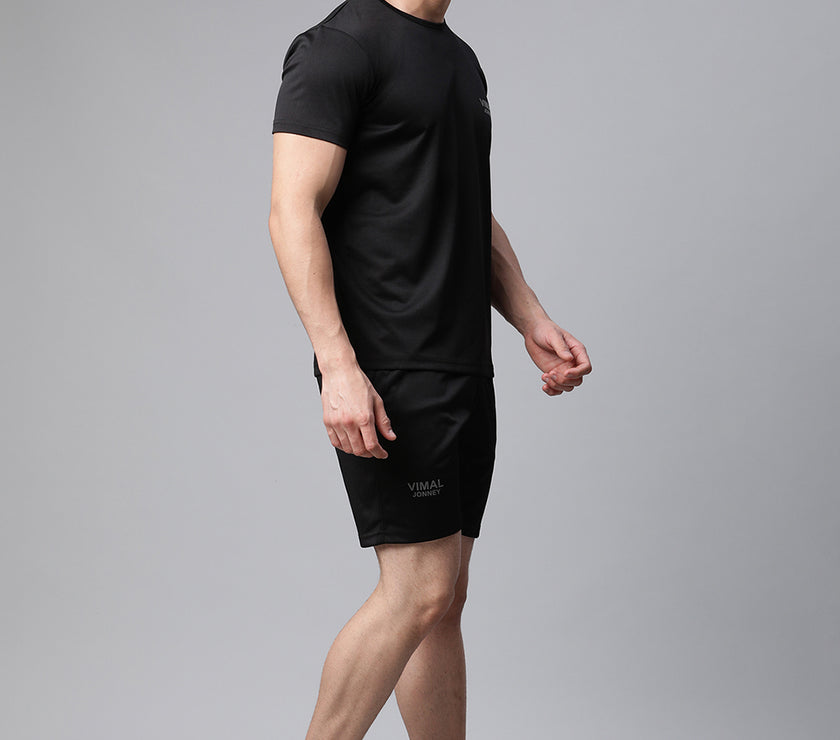 Vimal Jonney Dryfit Solid Black Tracksuit for Men