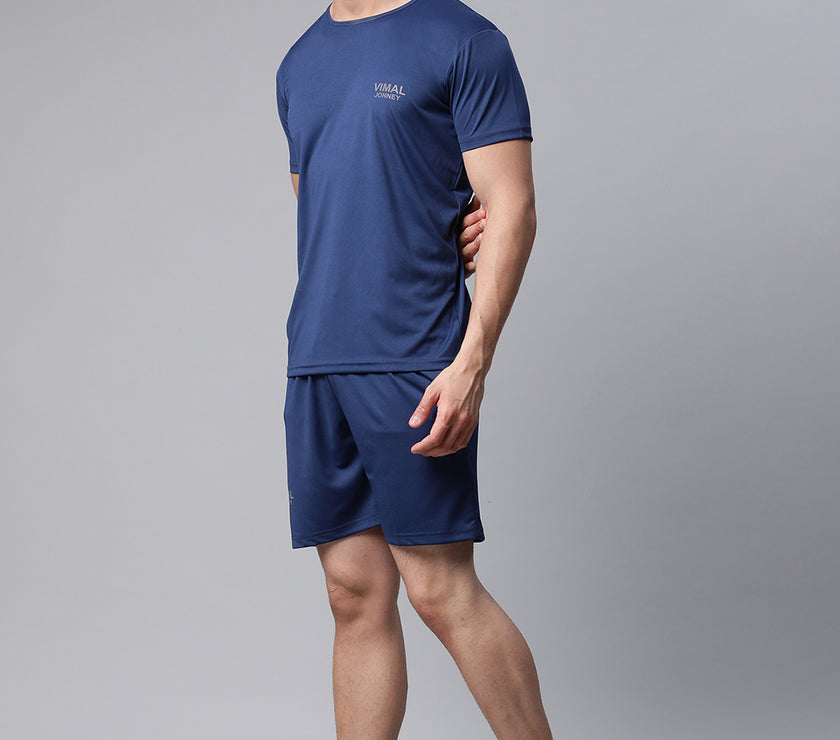 Vimal Jonnney Dryfit Solid Blue Tracksuit for Men