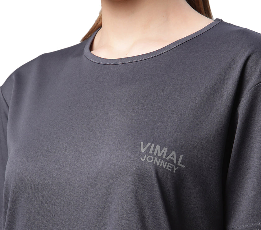 Vimal Jonney Dryfit Solid Grey Tracksuit for Women