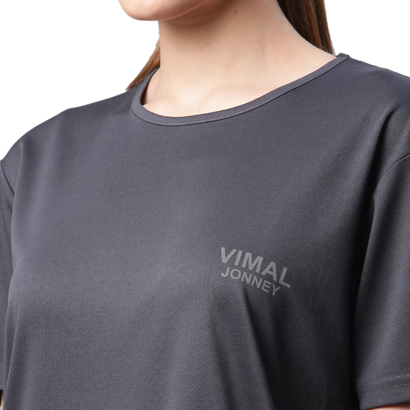Vimal Jonney Dryfit Solid Grey Tracksuit for Women