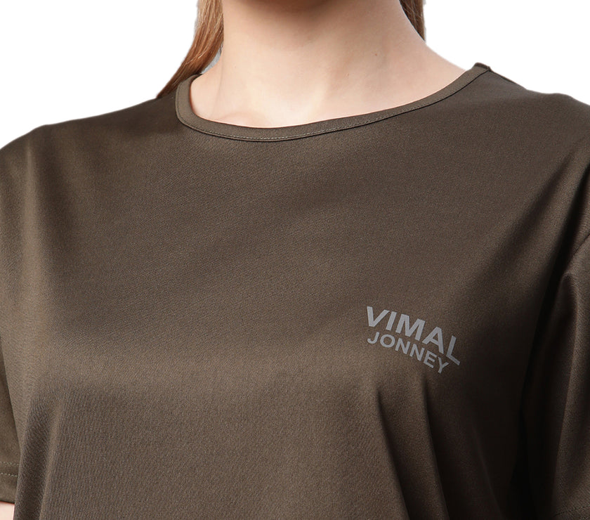 Vimal Jonnney Dryfit Solid Olive Tracksuit for Women