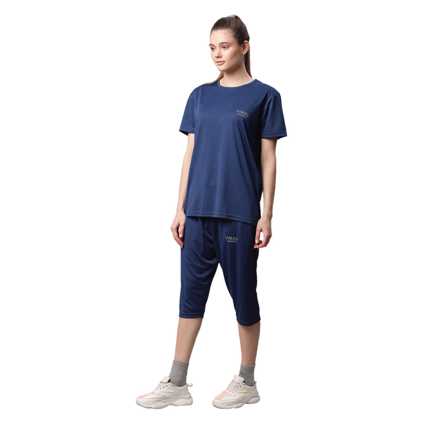Vimal Jonney Dryfit Solid Blue Tracksuit for Women