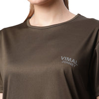 Vimal Jonney Dryfit Solid Olive Tracksuit for Women