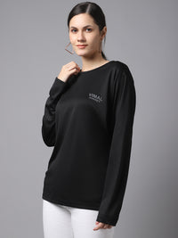 Vimal Jonney Dryfit Lycra Black FullSleeve T-Shirt For Women