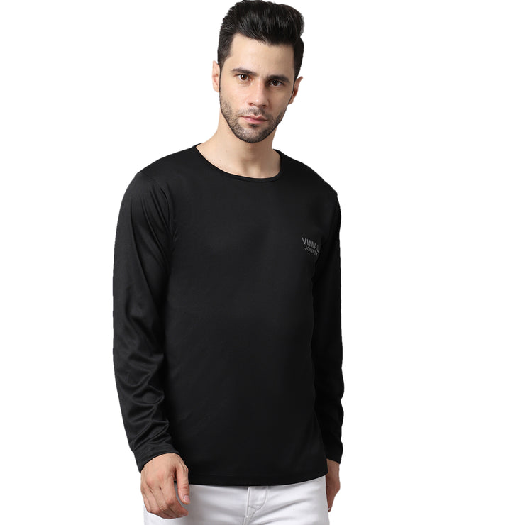 Vimal Jonney Dryfit Lycra Black FullSleeve T-Shirt For Men