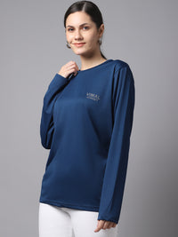 Vimal Jonney Dryfit Lycra Blue FullSleeve T-Shirt For Women