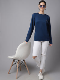 Vimal Jonney Dryfit Lycra Blue FullSleeve T-Shirt For Women