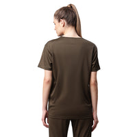 Vimal Jonney Dryfit Solid Olive T-shirt for Women