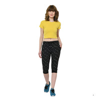 Vimal Jonney Black 3/4th Capri for Women