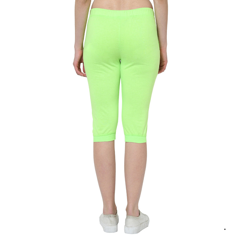 Vimal Jonney Green 3/4th Capri for Women