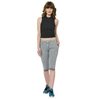 Vimal Jonney Silver 3/4th Capri For Women's