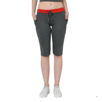 Vimal Jonney Grey 3/4th Capri for Women