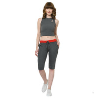 Vimal Jonney Grey 3/4th Capri for Women