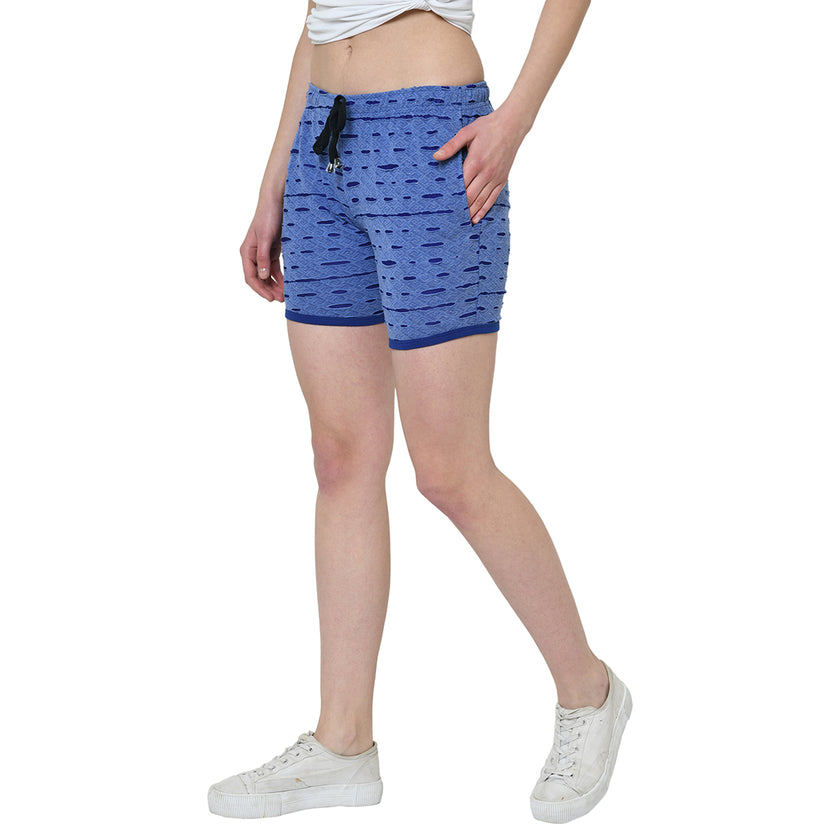 Vimal Jonney Sky Blue Color Shorts For Women