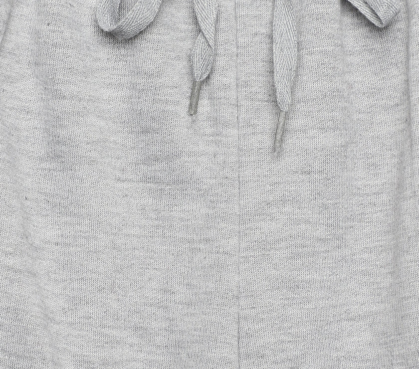 Vimal Jonney Grey Melange Solid Cotton Fleece Trackpant for Kids