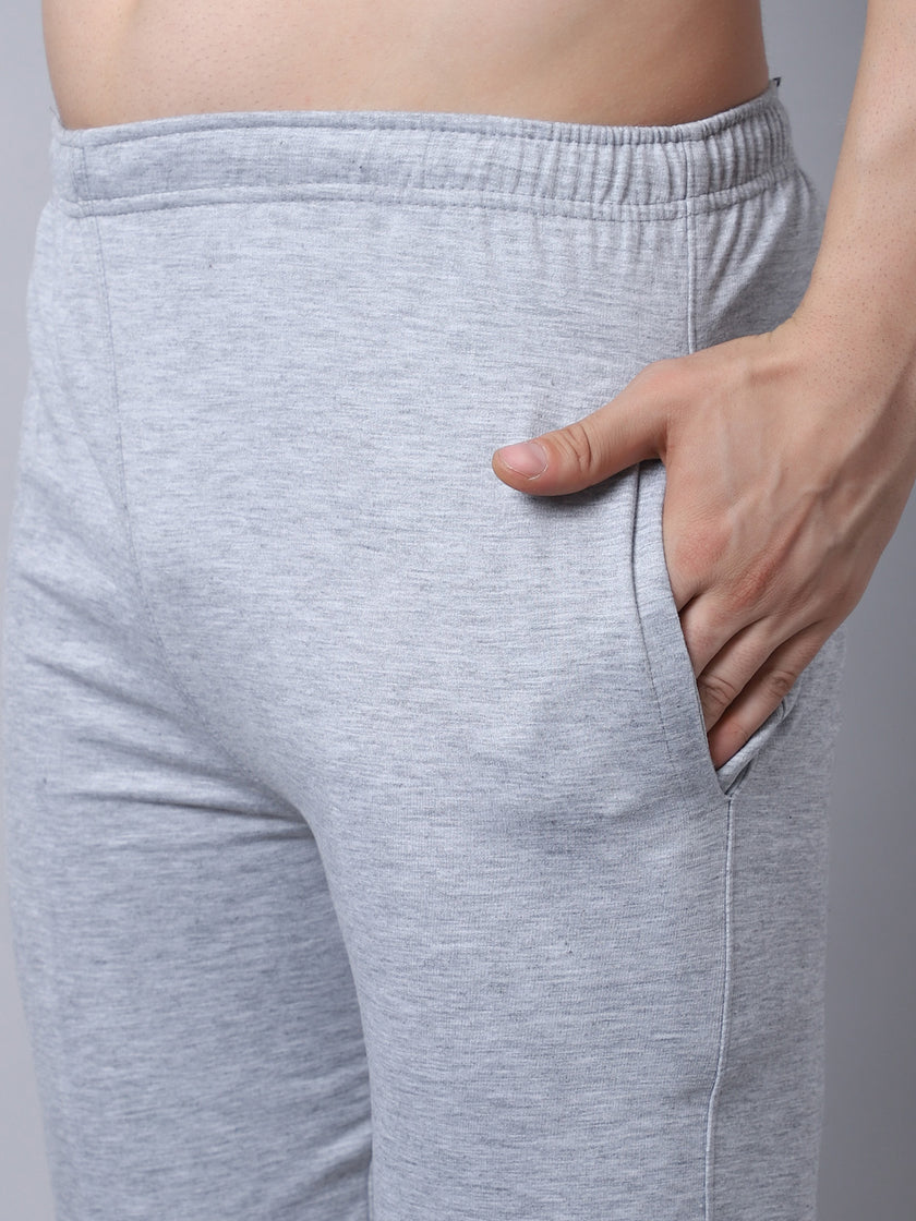 Vimal Jonney Fleece Regular-Fit Grey Melange Trackpant for Men