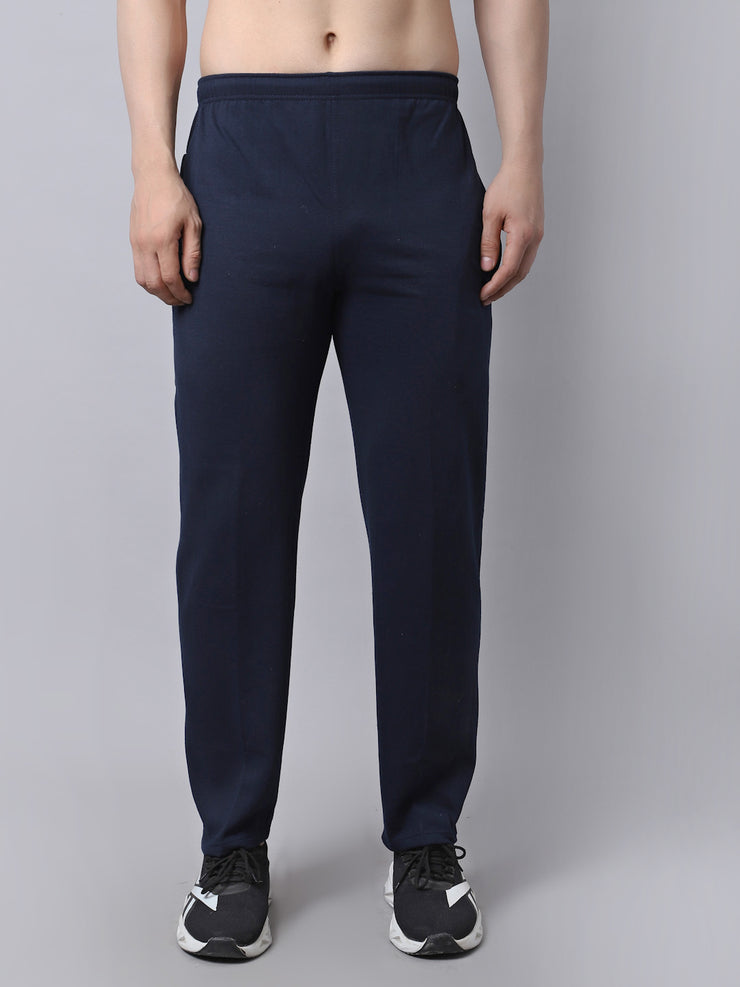 Vimal Jonney Fleece Regular-Fit Navy Blue Cotton Trackpant for Men