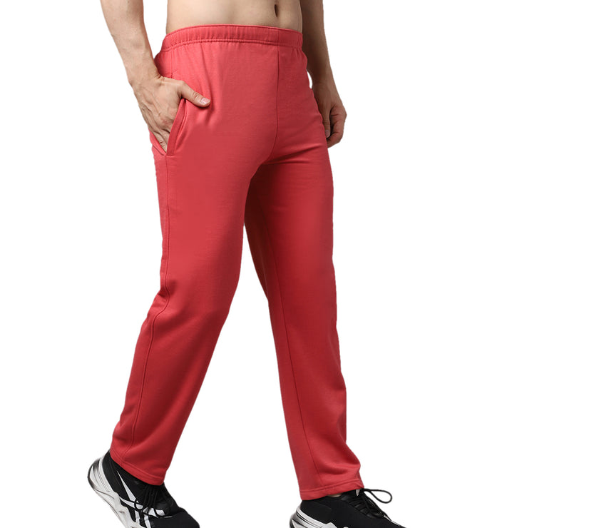 Vimal Jonney Fleece Regular-Fit Pink Cotton Trackpant for Men
