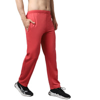 Vimal Jonney Fleece Regular-Fit Pink Cotton Trackpant for Men