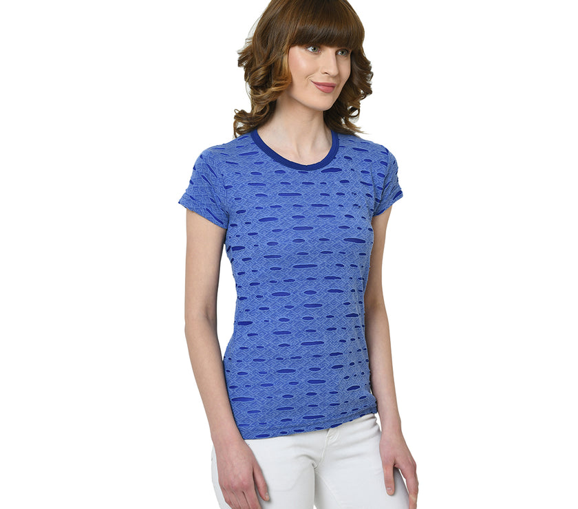 Vimal Jonney Light Blue Half Sleeve T-shirt For Women's