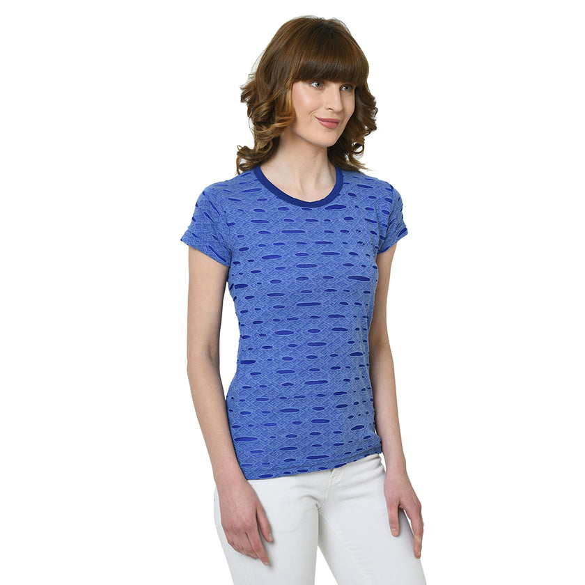Vimal Jonney Light Blue Half Sleeve T-shirt For Women's
