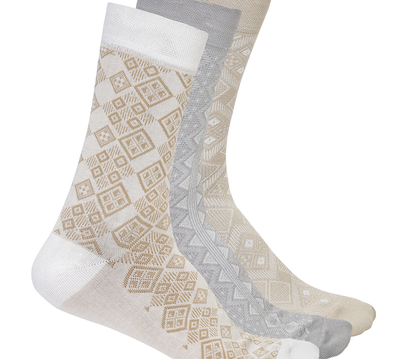 Vimal Jonney Men's Mercerised cotton Solid Crew Socks, Free Size, Pack of 3 (Multicoloured)