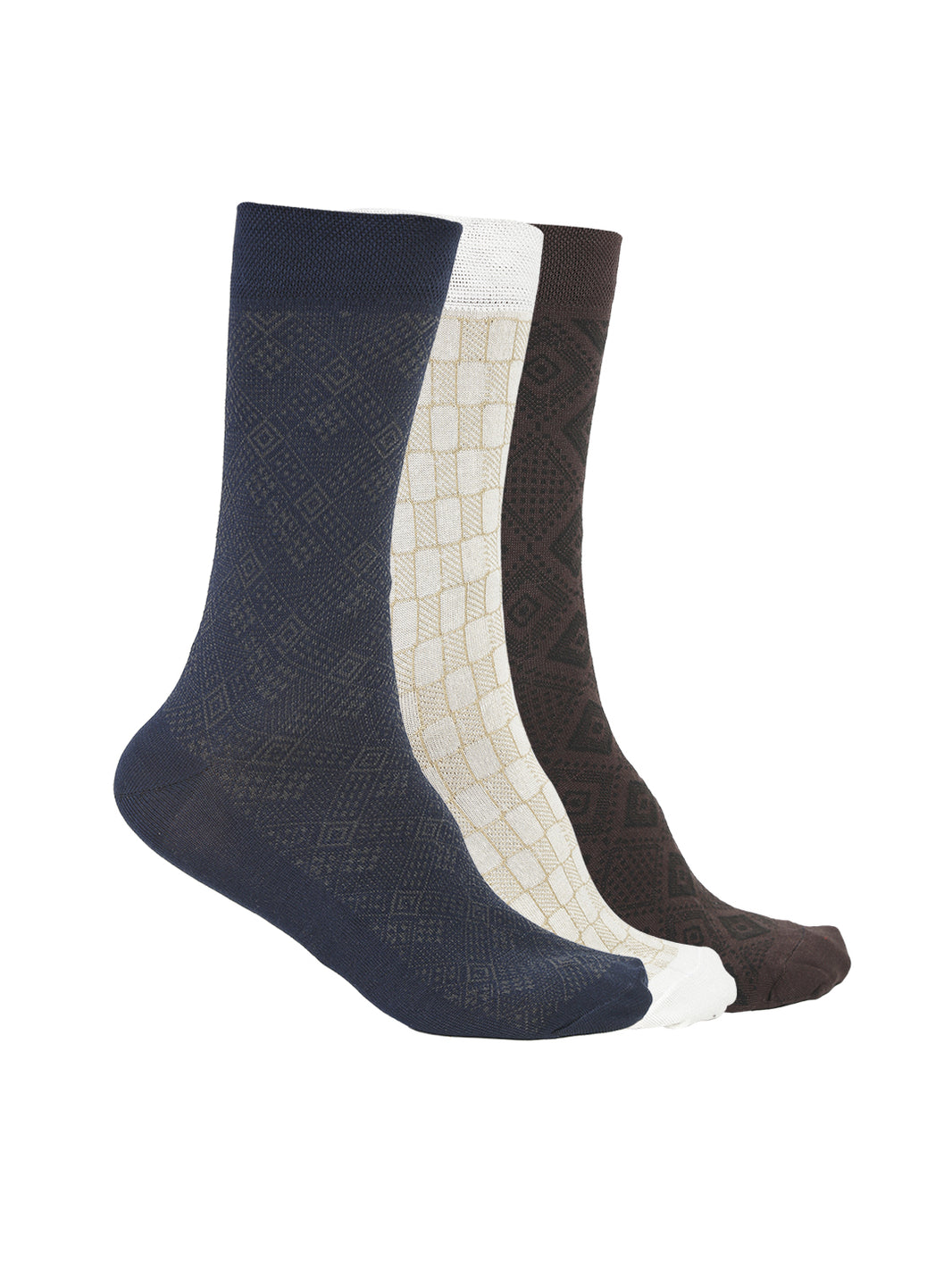 Vimal Jonney Men's Mercerised cotton Solid Full Socks, Free Size, Pack of 3 (Multicoloured)