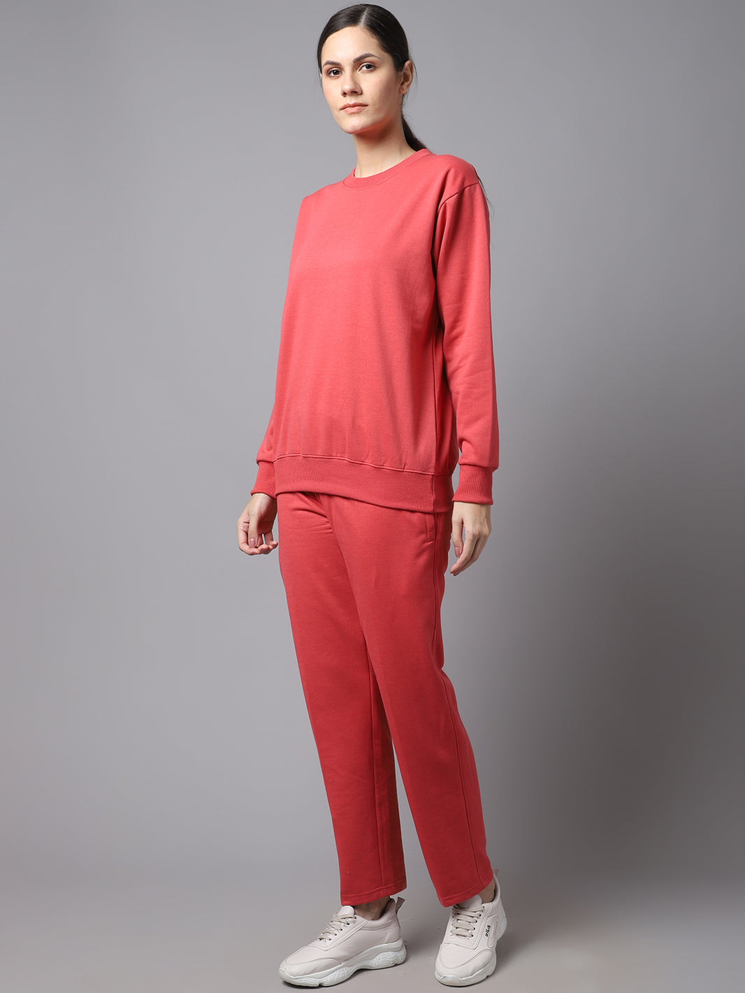 Vimal Jonney Fleece Pink Tracksuit for Women