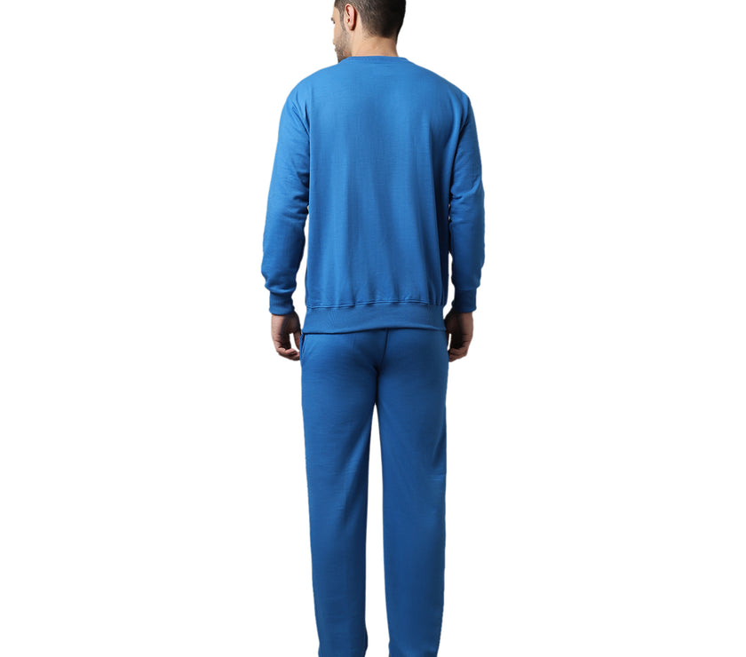 Vimal Jonney Fleece Printed Blue Tracksuit for Men