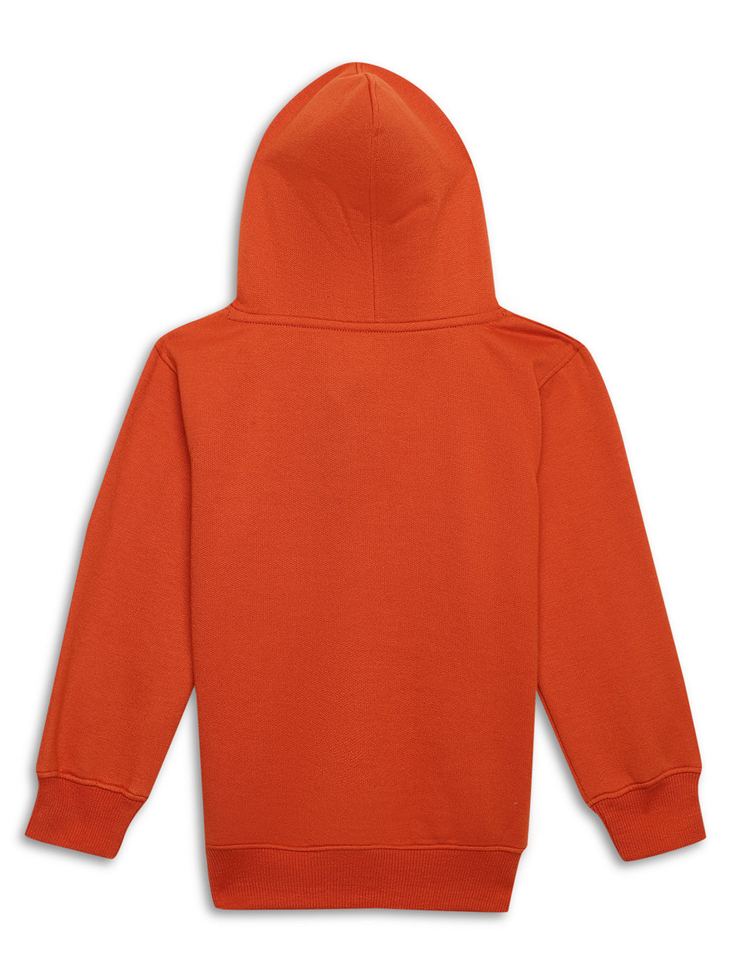 Vimal Jonney Rust Printed Hooded Cotton Fleece Sweatshirt for Kids